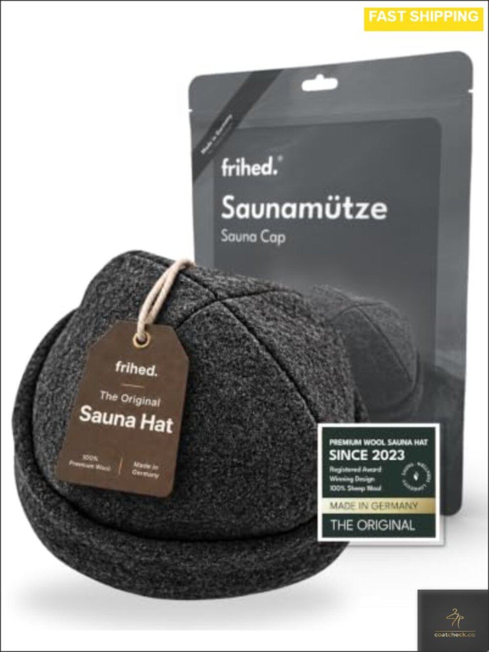 100% Sheep's Wool Sauna Hat Flexible One Size Heat Protection